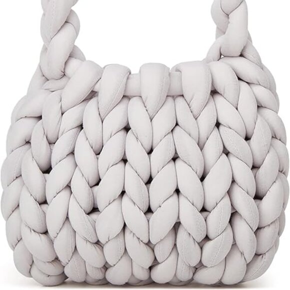 Neiman Marcus Orange Handmade Woven Knit Satchel Purse - Picture 3 of 3